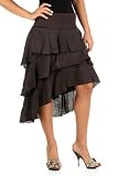 Women's Asymmetrical Tiered Woven Skirt