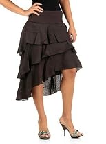 Women's Asymmetrical Tiered Woven Skirt