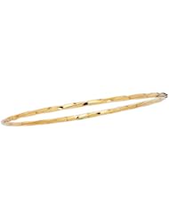 14K Yellow Gold 08" 2.50mm Polish Round Twisted Round Tube Stackable Bangle