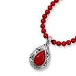.925 Silver & Red Enamel Teardrop Pendant