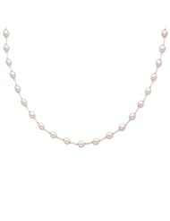 Sterling Silver 6-6.5mm Pink Freshwater Cultured Pearl Necklace
