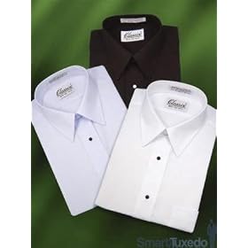 Boys Tuxedo Shirt Laydown Collar No Pleats - Availble White, Ivory, Black