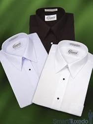 Boys Tuxedo Shirt Laydown Collar No Pleats - Availble White, Ivory, Black