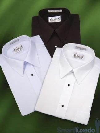 Boys Tuxedo Shirt Laydown Collar No Pleats - Availble White, Ivory, Black