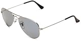 Ray-Ban 0RB3044 Aviator Sunglasses,Silver Frame/Light Blue Lens,One Size