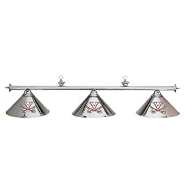 UVA Virginia Cavaliers 3pc CHROME POOL TABLE LIGHT LAMP W  SHADES