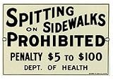 Spitting On Sidewalks Prohibited Sign