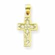 14k Diamond-cut Filigree Cross Pendant