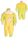 Bebini Velour Footed Stretchie with Round Collar and Flannel Embroidery