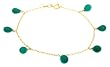 14k Yellow Gold, May Birthstone, Green Chalcedony Briolette Bracelet, 7.25"