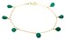 14k Yellow Gold, May Birthstone, Green Chalcedony Briolette Bracelet, 7.25"