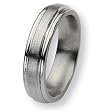 Brushed and Polished Grooved Titanium Ring (6.0 mm) - Sizes 8-13.5
