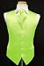 Tuxedo Vest - Solid Satin with Matching Pin Ascot, Lime