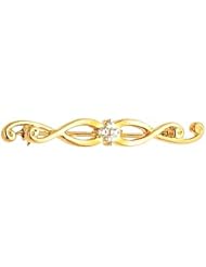 14K Yellow Gold Diamond Brooch - 0.08 Ct. -- LIFETIME WARRANTY