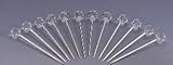 SET OF 12 SILVER AND CRYSTAL MARTINI PICKS