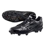 アシックスベースボール ジュニア ポイントスパイク スピードシャイン SFP100 ※19.0~23.5cm ※縫いP加工 9090ブラック×ブラック 21.0