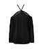 Akery Women's Sexy Spaghetti Strap Off Shoulder Shirt Tops Blouses Small Black