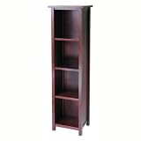 4-Tier Storage Shelf, Tall (Antique Walnut) (56H x 16.4W x 13D)