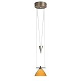IMAGE OF Besa 1AC-1743OK-BR Domi - One Light Hanging Mini Pendant, 12v Adjustable Mini-Pendant - A Series - Oak Domi Glass - Bronze Finish