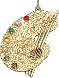 Artist Palette, 14K Gold Charm