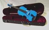 Crystalcello MV450DBL 1/2 Size Violin with Carrying Case + Bow + Accessories - Dark Blue Color