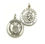 Jewelry : Saint Christopher - Sterling Silver Reversible US Air Force St. Christopher Protect Us Pendant