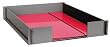 Briefablage Treize A4, geb�rstetes Aluminium mit schwarz lackierten Fl�chen, Designhaus Barth�, Gr��e 272x49x331mm (BxHxT)