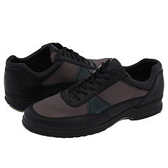 Rockport Mens 'Metro Edge' Leather/Mesh Casual Sneaker (13W Black/Dark Grey)
