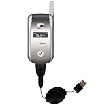 Retractable USB Cable for the Motorola V276 with Power Hot Sync and Charge capabilities - Gomadic Brand w/ TipExchange Technology