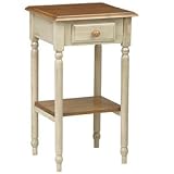 31M3FKIZ8zL. SL160  Office Star Products Country Cottage Telephone Table   Antique White and Cherry