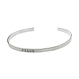 Eve's Addiction Sterling Silver Friendship Stackable Bracelet - Peace
