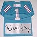 Warren Moon, Houston Oilers NFL Authentic Autographed Blue Throwback Jersey