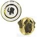 Full Color Mastiff Double Gold Plate, Porcelain by Rosalinde (7.5' diameter)