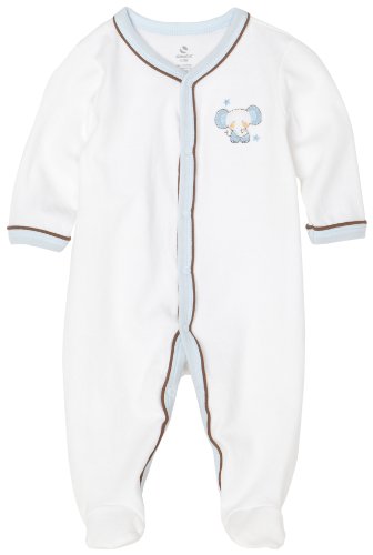 ABSORBA Baby-Boys Newborn So Cute Layette Basic Footie, White, 6/9