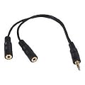 Wired--up 3.5mm Speaker and Headphone Splitter -Black