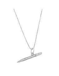 Sterling Silver Three Dimensional Writers Pen Necklace