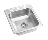 Elkay D11721 Dayton 17-Inch by 21-1/4-Inch Stainless Steel Three-Hole Bar Sink, Satin Finish