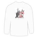 Long Sleeve T-shirt with ham, tower, pig, animal, radio Large White