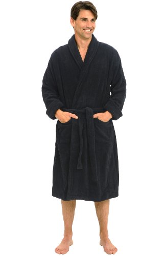 Alexander Del Rossa Men's Thick Terry Cloth Cotton Bathrobe
