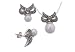 Sterling Silver Faux Pearl and Marcasite Earring and Necklace Set