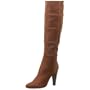Prada Women's Leather Knee-High Boot with Side Zipper, Brown