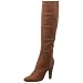 Prada Women's Leather Knee-High Boot with Side Zipper, Brown