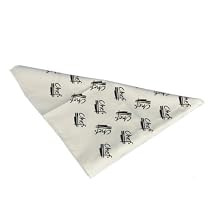 San Jamar CB007 Cotton Chef Logo Bandana, 33" Length, White