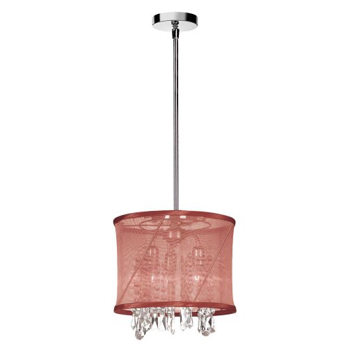 Dainolite SAF-12-3-1011 3 Lite Polished Chrome Crystal Pendant with Chocolate Brown/Gold Swirl Shad On Sale