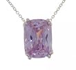 6 Carat Fancy Cut Purple Crystal Genuine Sterling Silver Pendant with Free Silver Chain