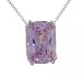 6 Carat Fancy Cut Purple Crystal Genuine Sterling Silver Pendant with Free Silver Chain