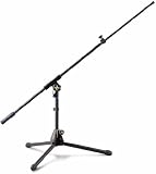 Hercules MS540B Low Profile Tripod Base Telescoping Boom Mic Stand