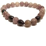 Pearl Bracelet 02 Stretch Lilac Quartz Black Crystal Healing Gemstone Purple
