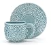 Florentine Embossed Design Italian Teacup And Saucer Sets For Dining, Kitchen Decor and Teas