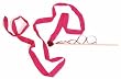 Silk Pink Heart Streamer